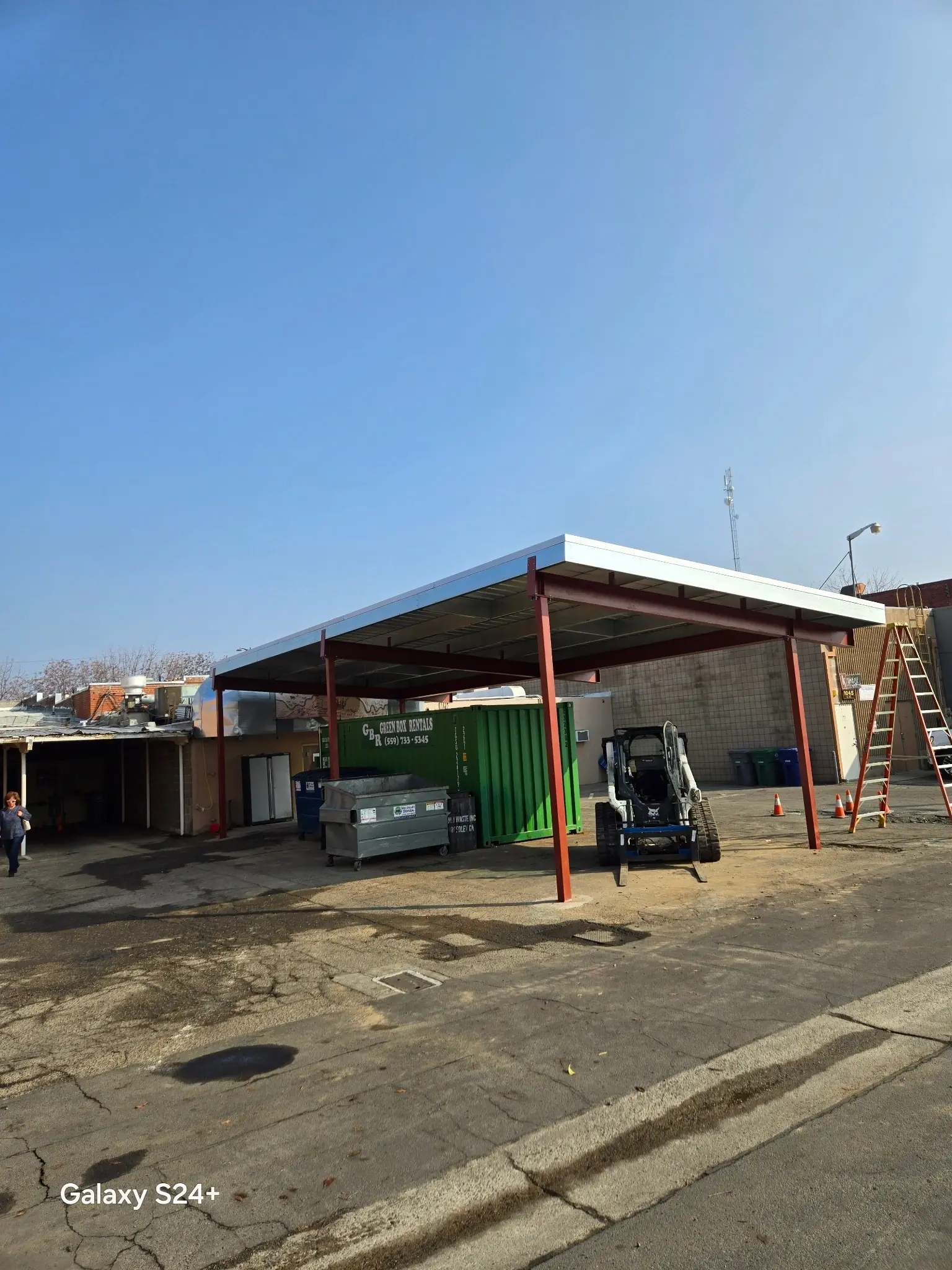 Steel carport construction finished