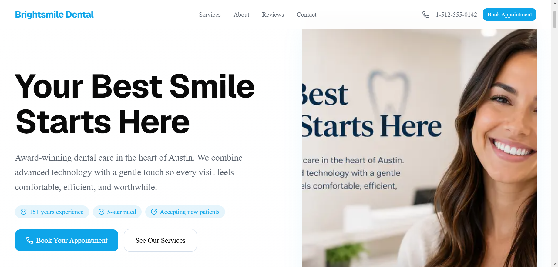 Brightsmile Dental homepage