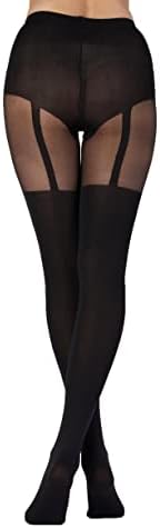 Vue 4 de Suspender Collants Den Femme