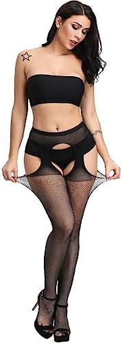 Vue 6 de Collant Resille Noir Porte