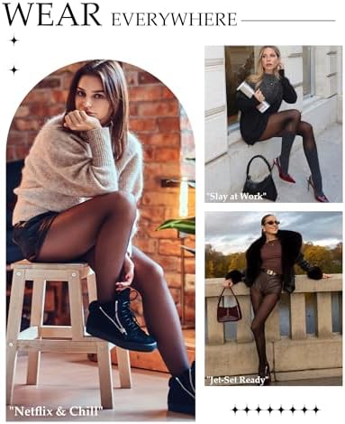 Vue 4 de Paire Collant Femme Noir