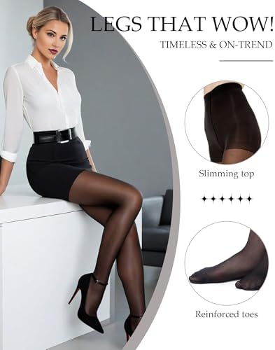 Vue 5 de Paire Collant Femme Noir