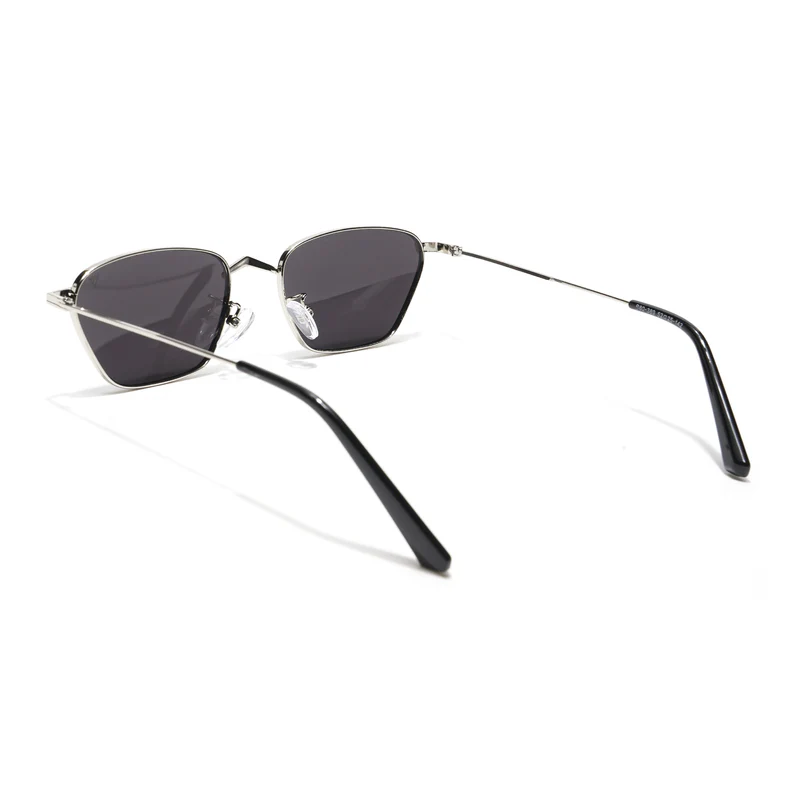Unisex Black Silver Retro Square with UV Protected Lens MG3456