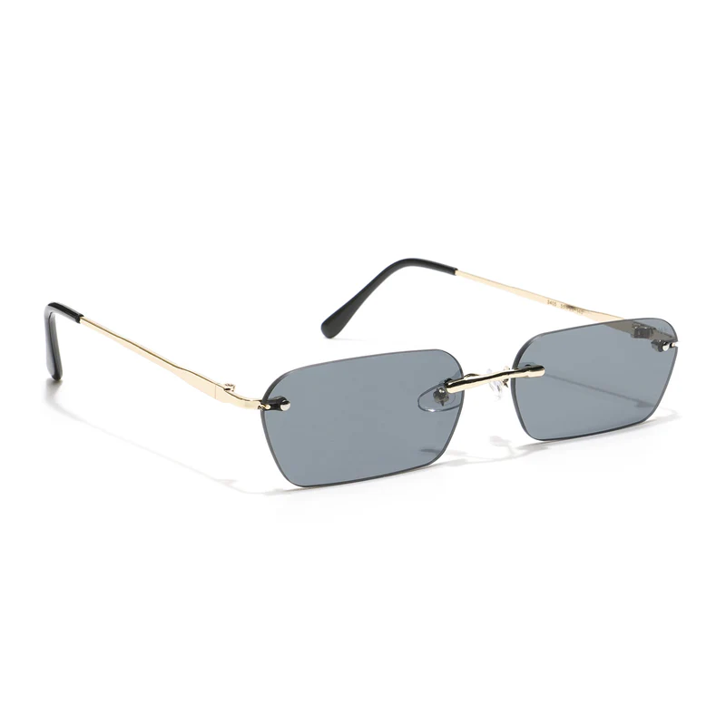 Unisex Black Rimless Rectangle with UV Protected MG3786