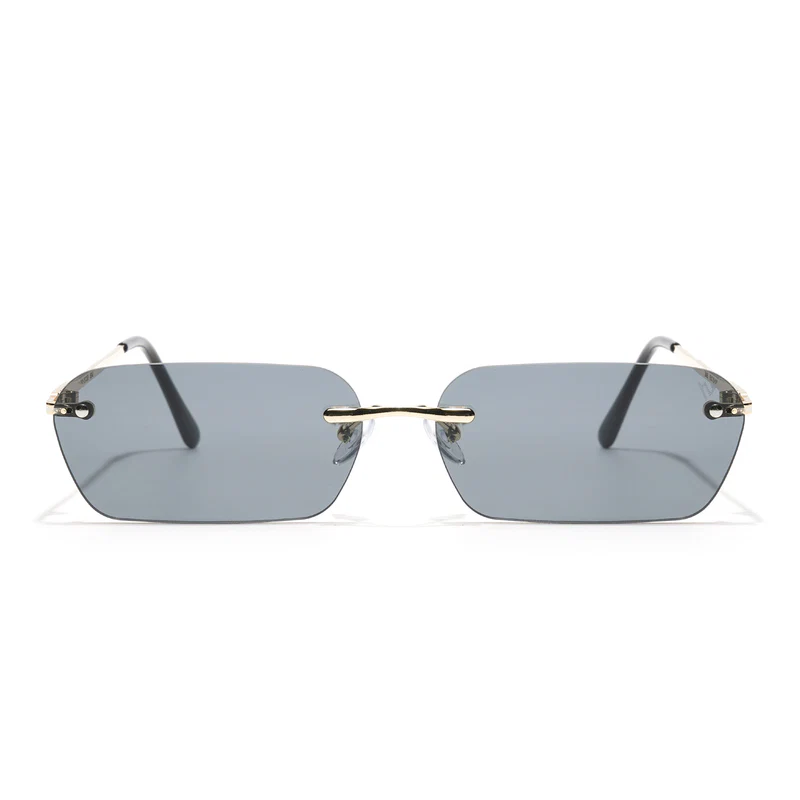 Unisex Black Rimless Rectangle with UV Protected MG3786