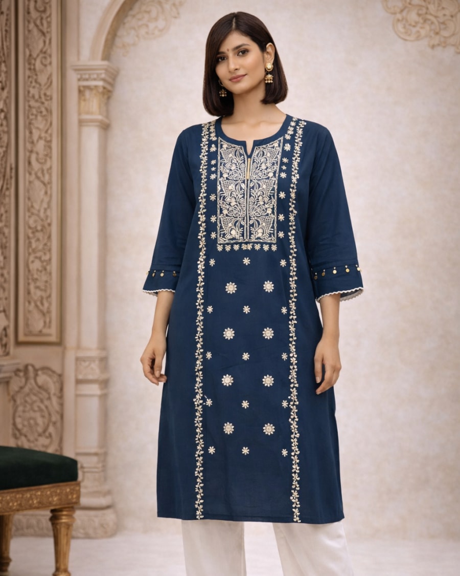 Neel Chikan Kari Kurta