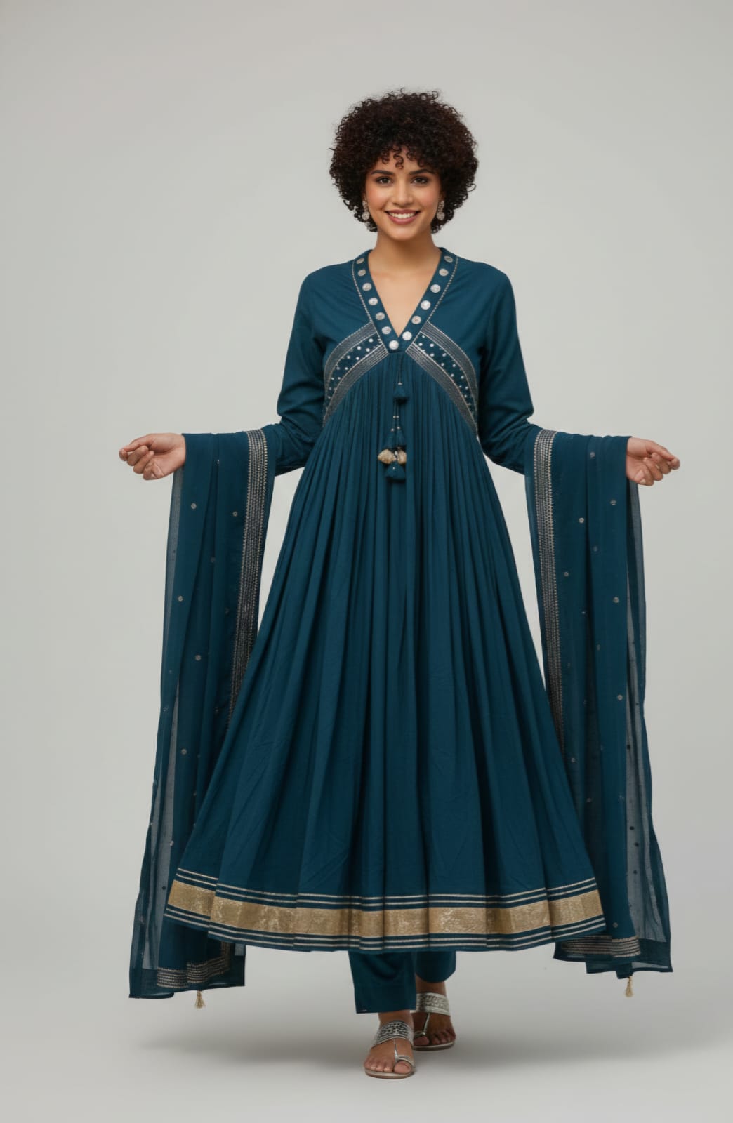 TEAL NOOR GOTA PATTI 3 PC