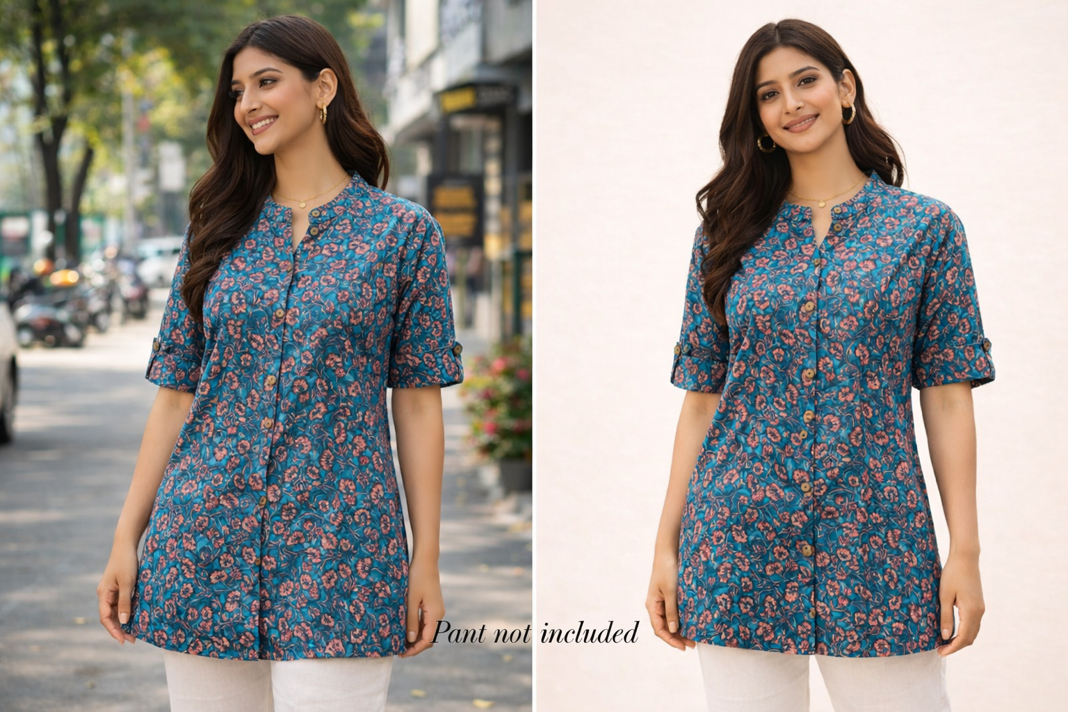 Handcrafted Sky-Blue Grace Kurti