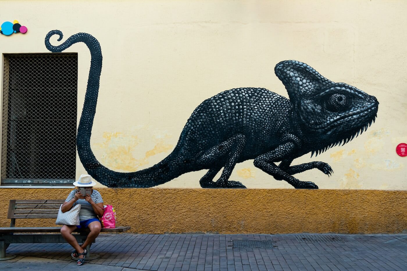 Street art of a lizard in Soho neighborhood of Malaga