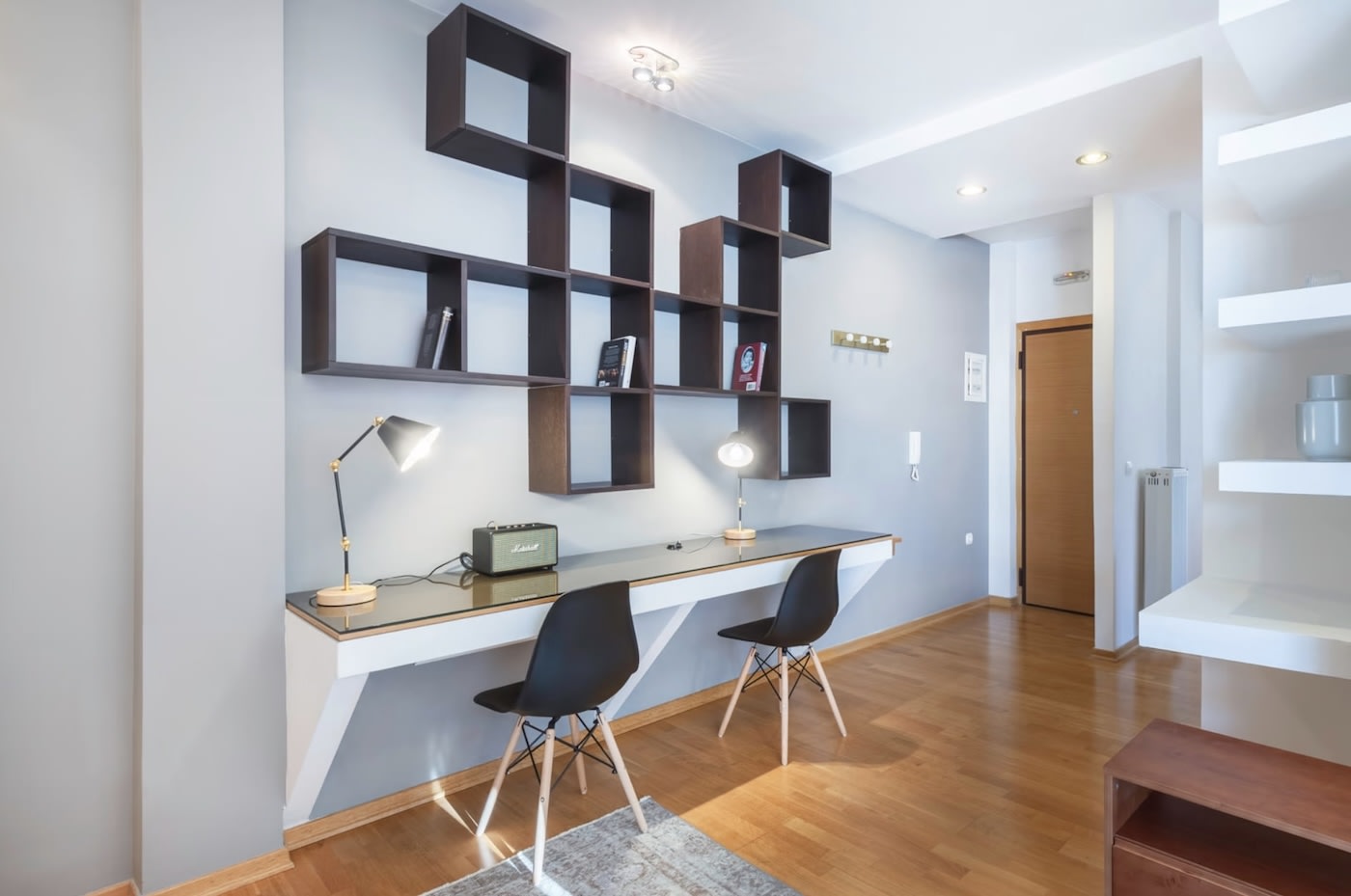 Dual desks in an Athens, Greece apartment