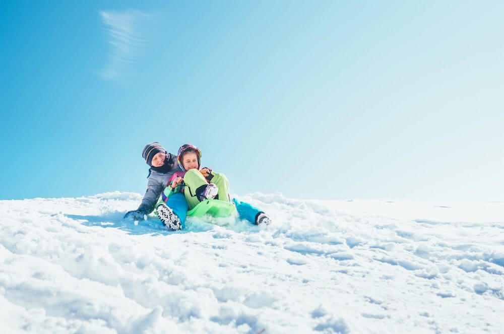 Sledding at Winter World, Berlin