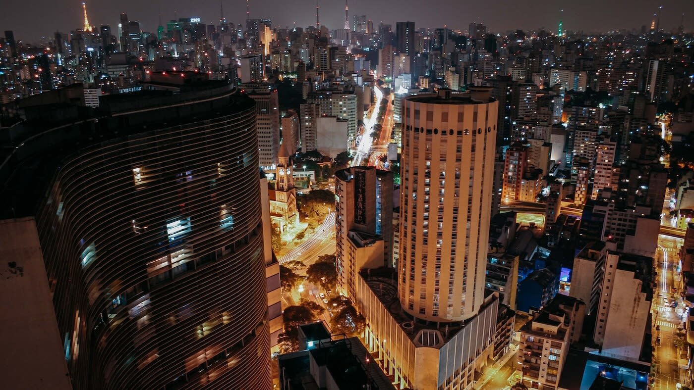 Aerial view of downtown Sao Paulo