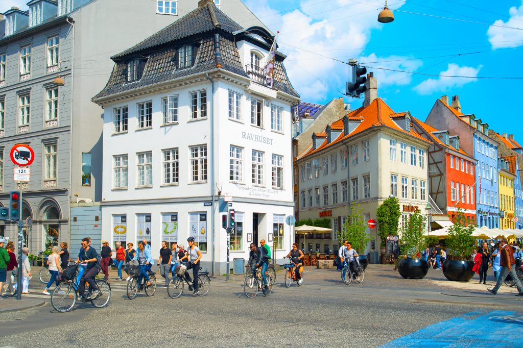 Group of bicyclists in Copenhagen