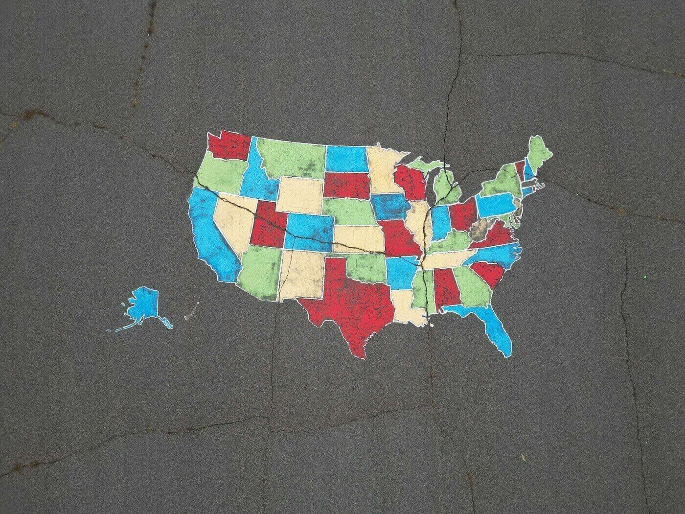 Chalk map of America