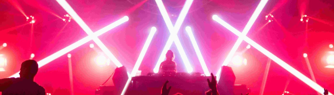 Red lights show in a club