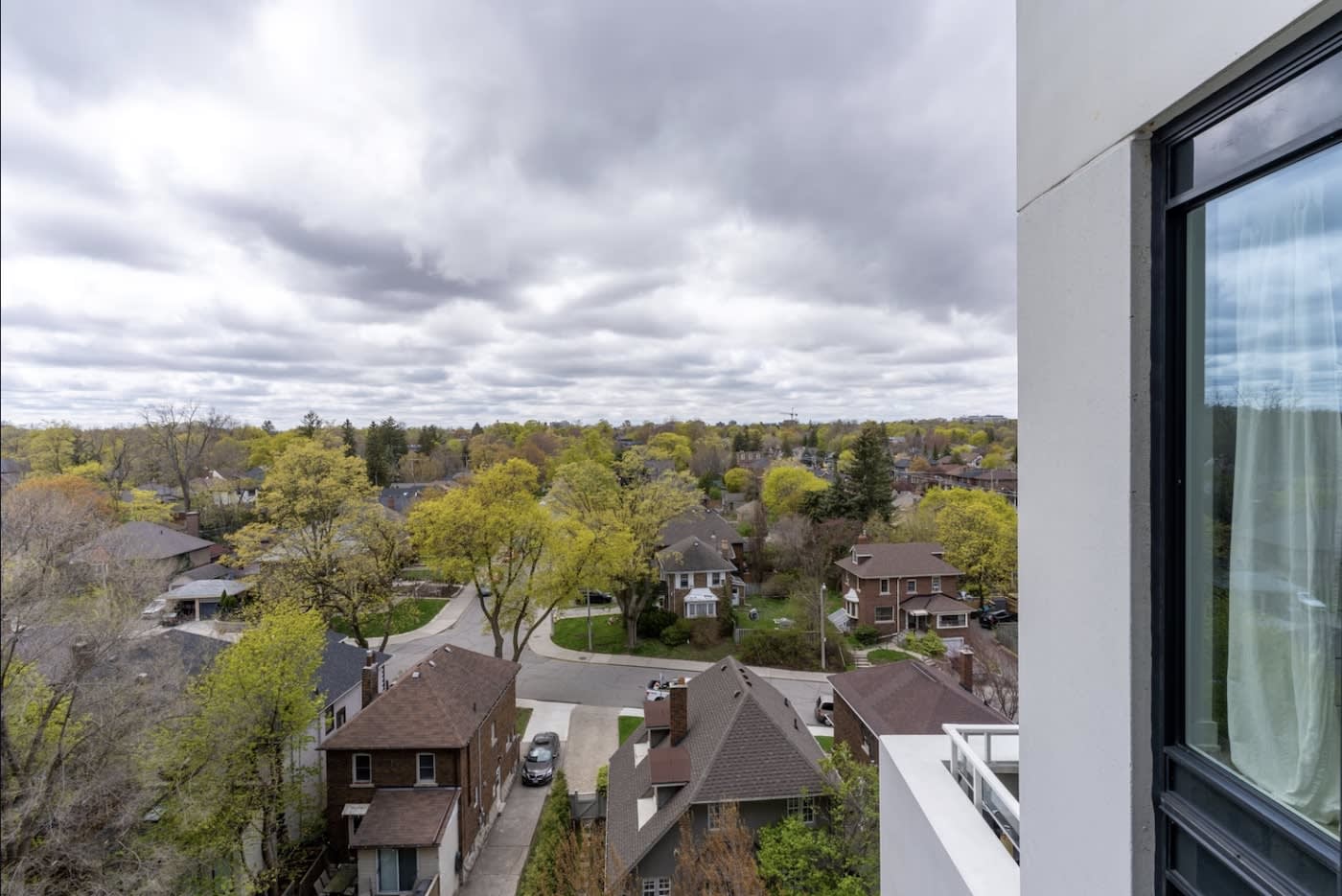 View from balcony of Blueground apartment in Toronto