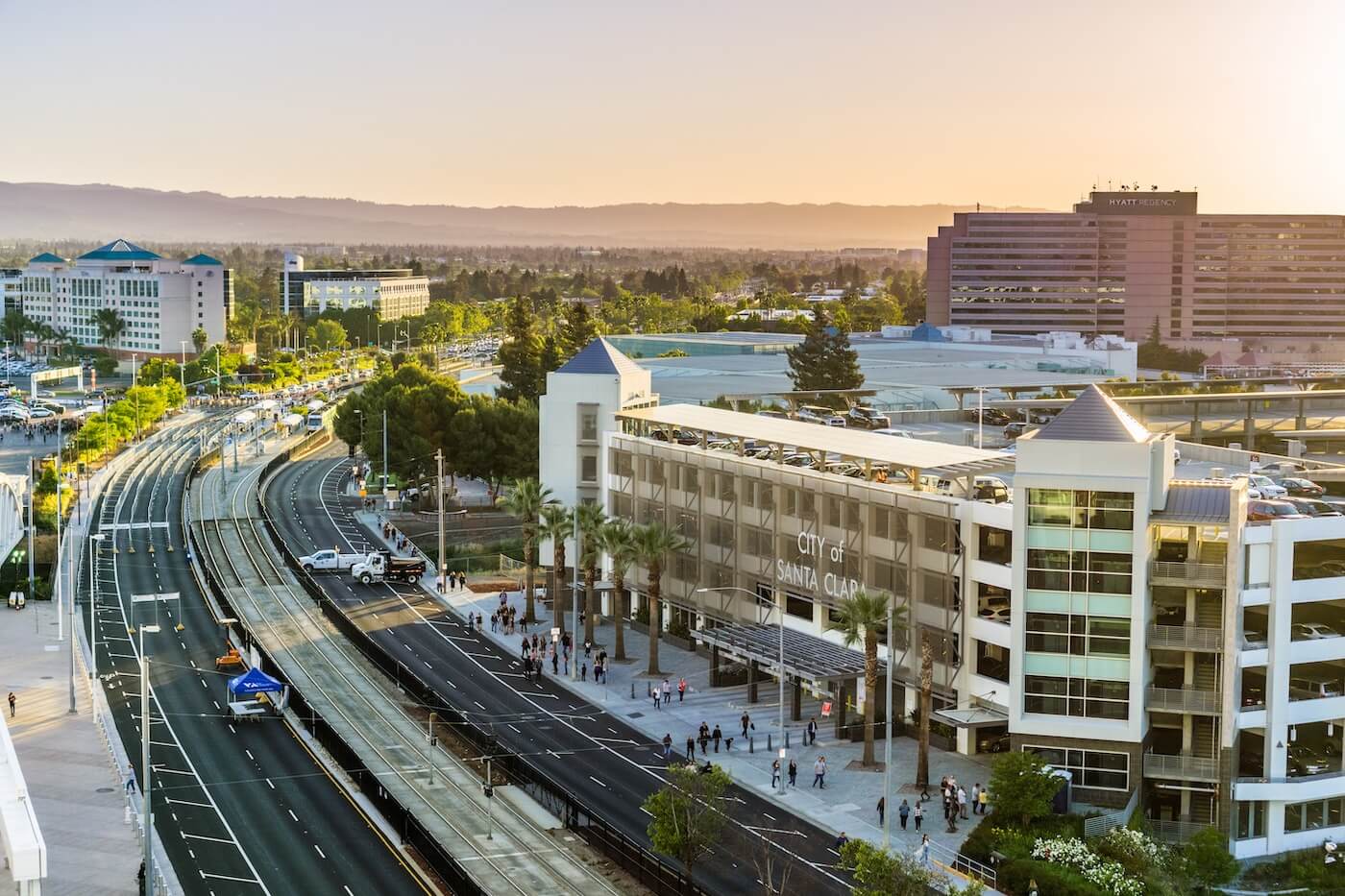 Stadium and street in Santa Clara