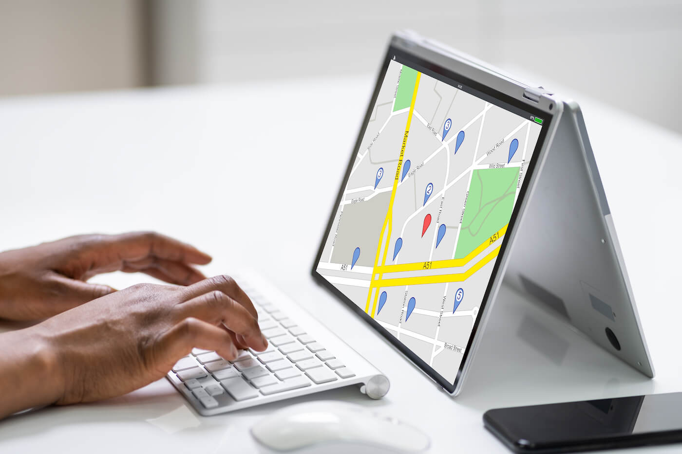 Keyboard tablet and map