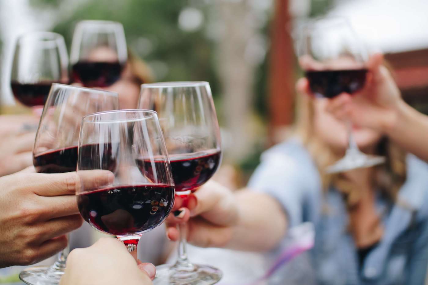 Toasting wine glasses