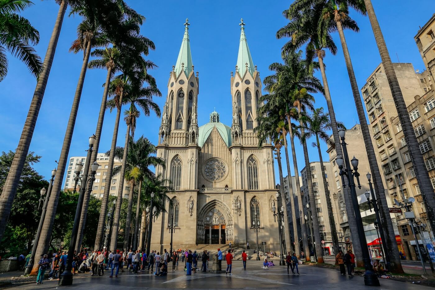 Outside of Se Cathedral in Sao Paulo