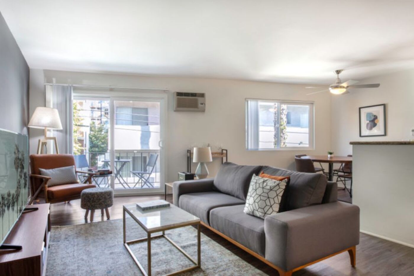 blueground apartment living room in los angeles