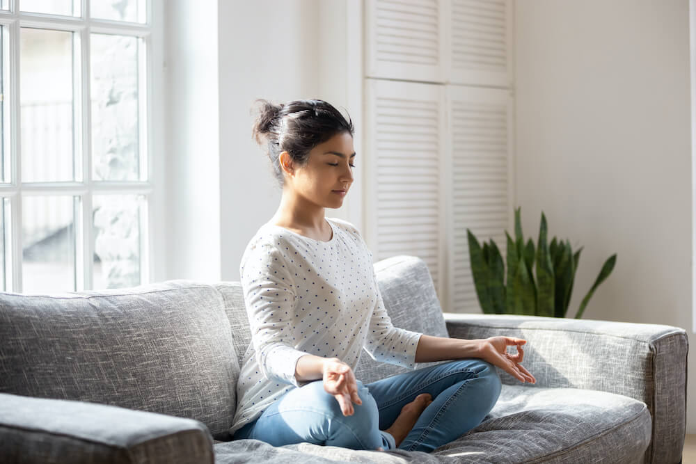 Woman meditating