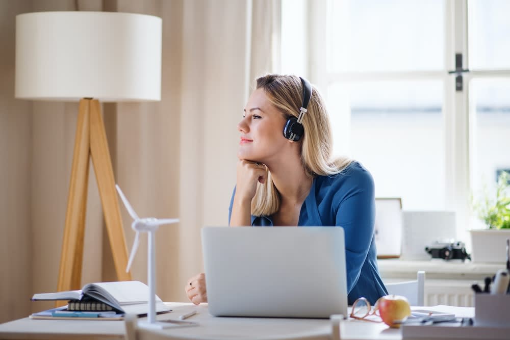 Woman working on computer