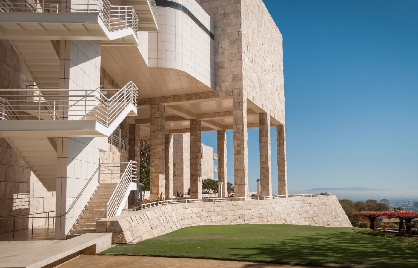 An exterior view of the getty center building in los angeles.