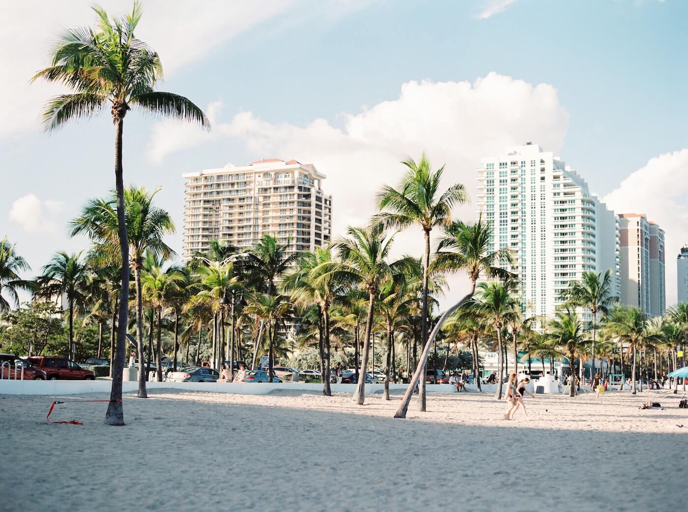 beautiful view of beach and downtown miami