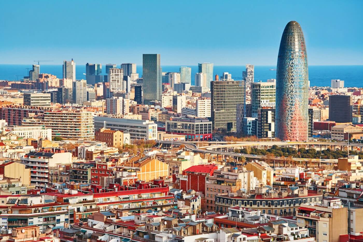 Aerial view of Barcelona