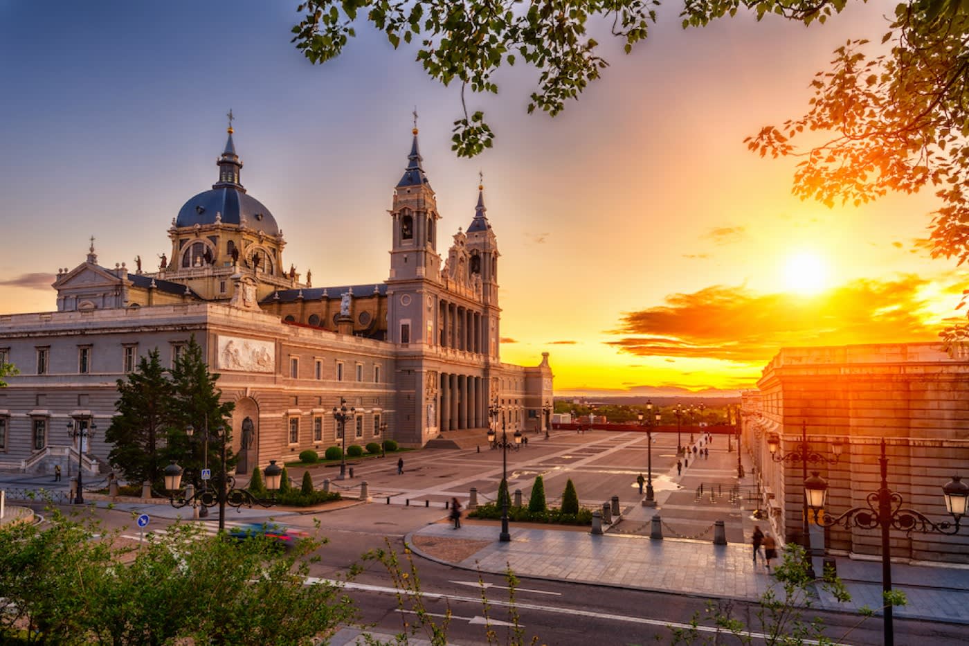 Sunlit view of Madrid