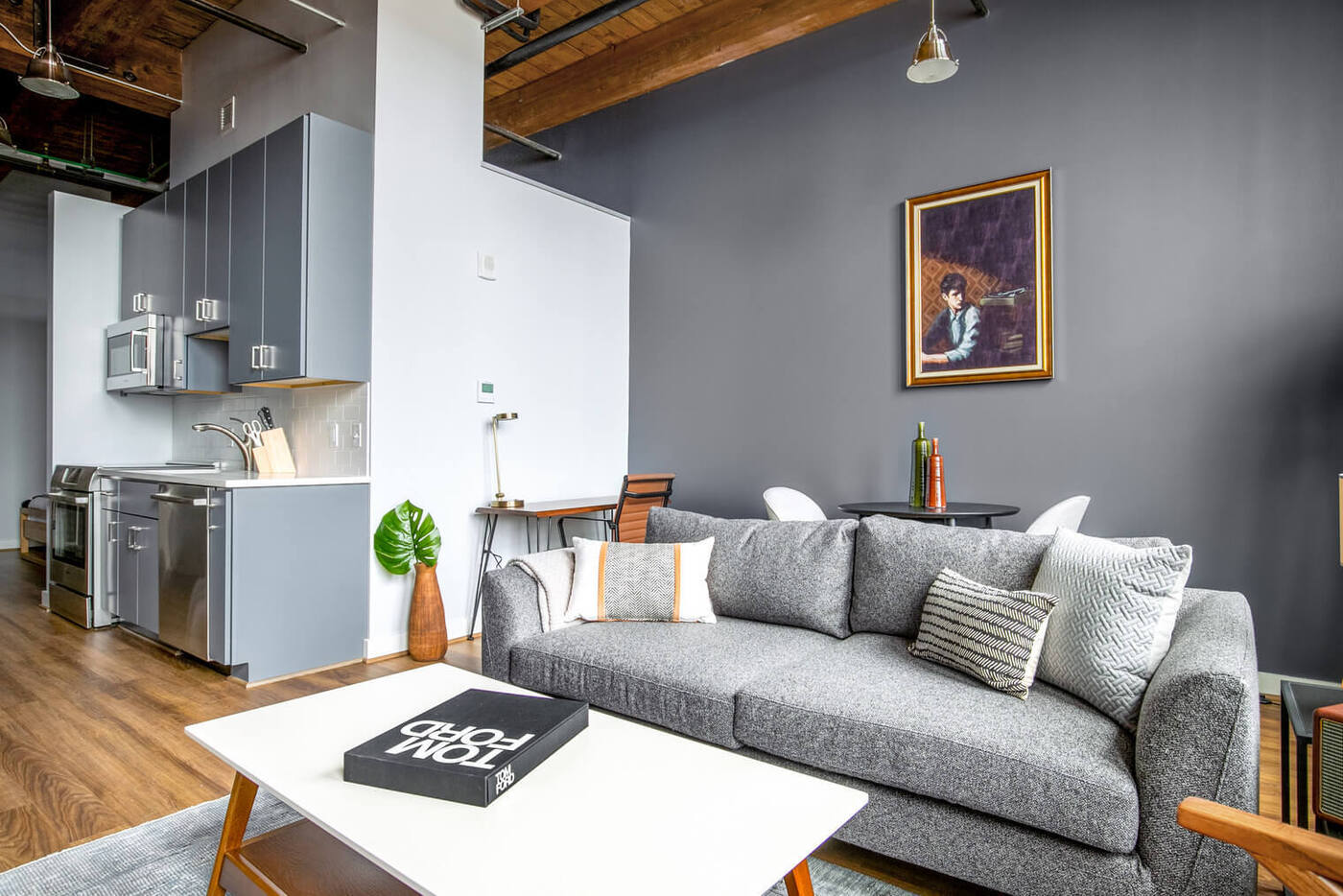temporary housing boston chic studio with open kitchen