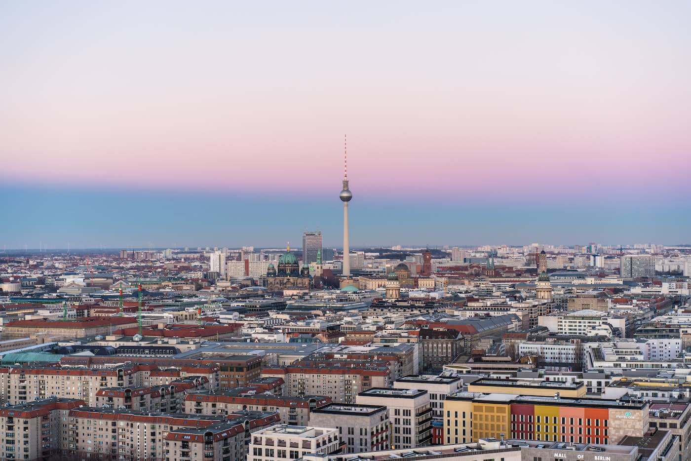 berlin skyline at dusk