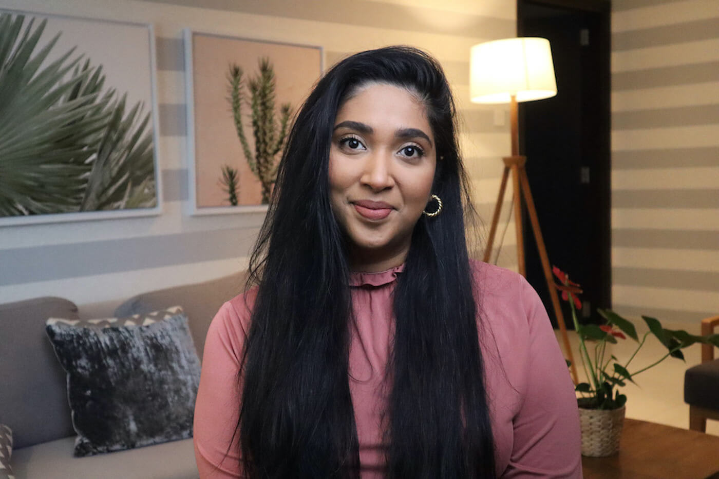 Sheen Gurrib in her Blueground apartment in Dubai