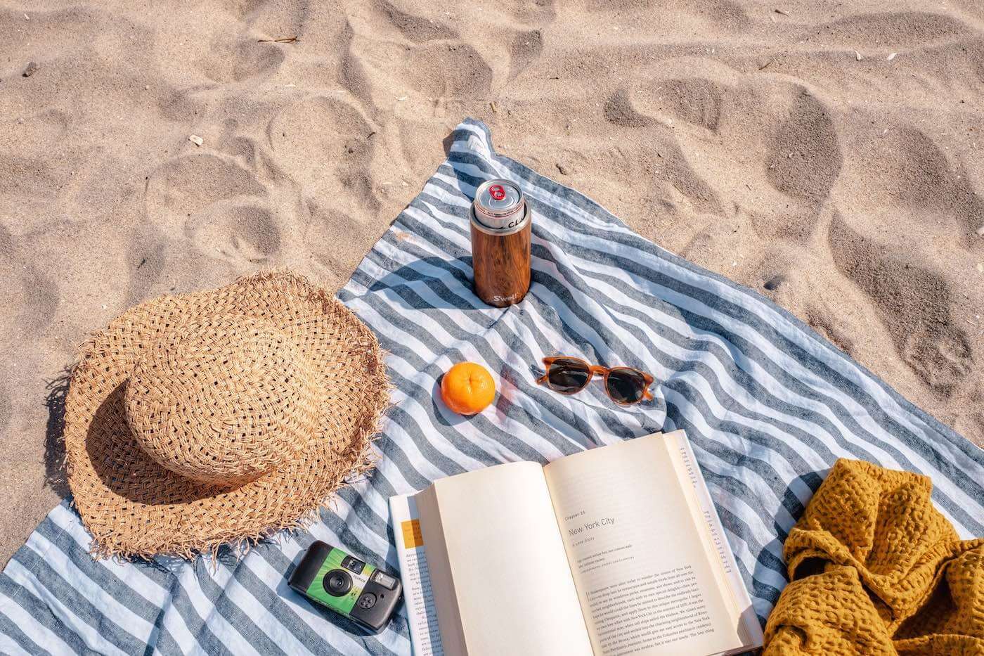 hanging out at the beach with a book