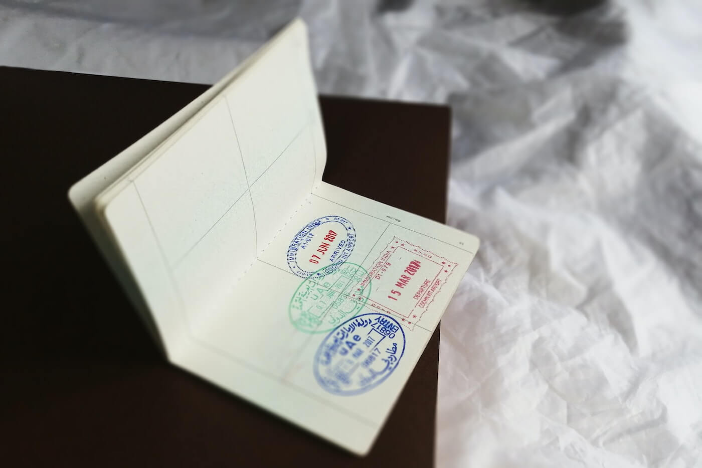 a us passport with stamps