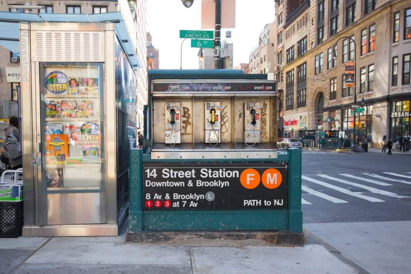 entrance to subway station in Manhattan, NYC