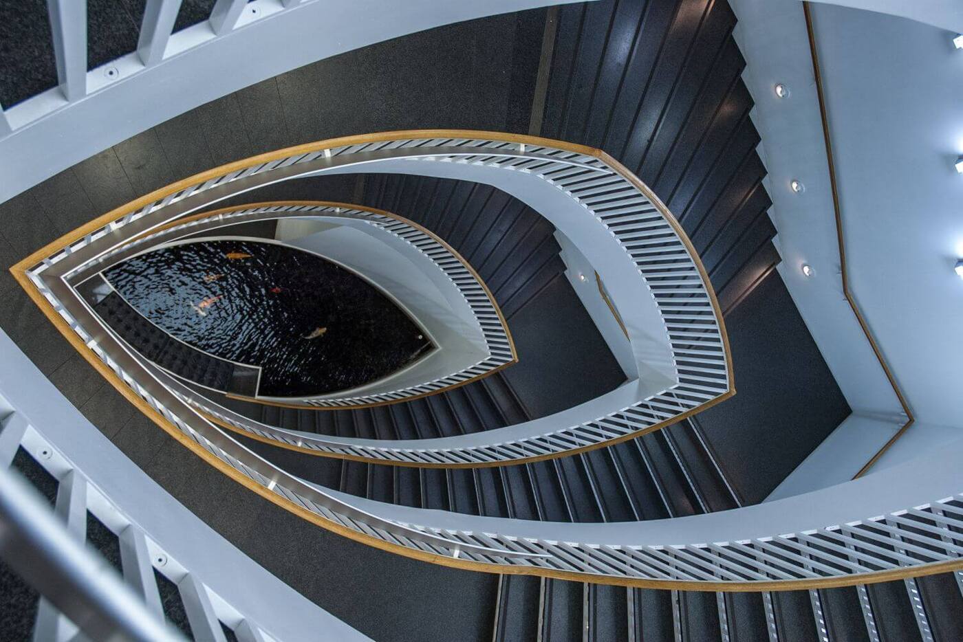 winding staircase in museum of contemporary art in chicago