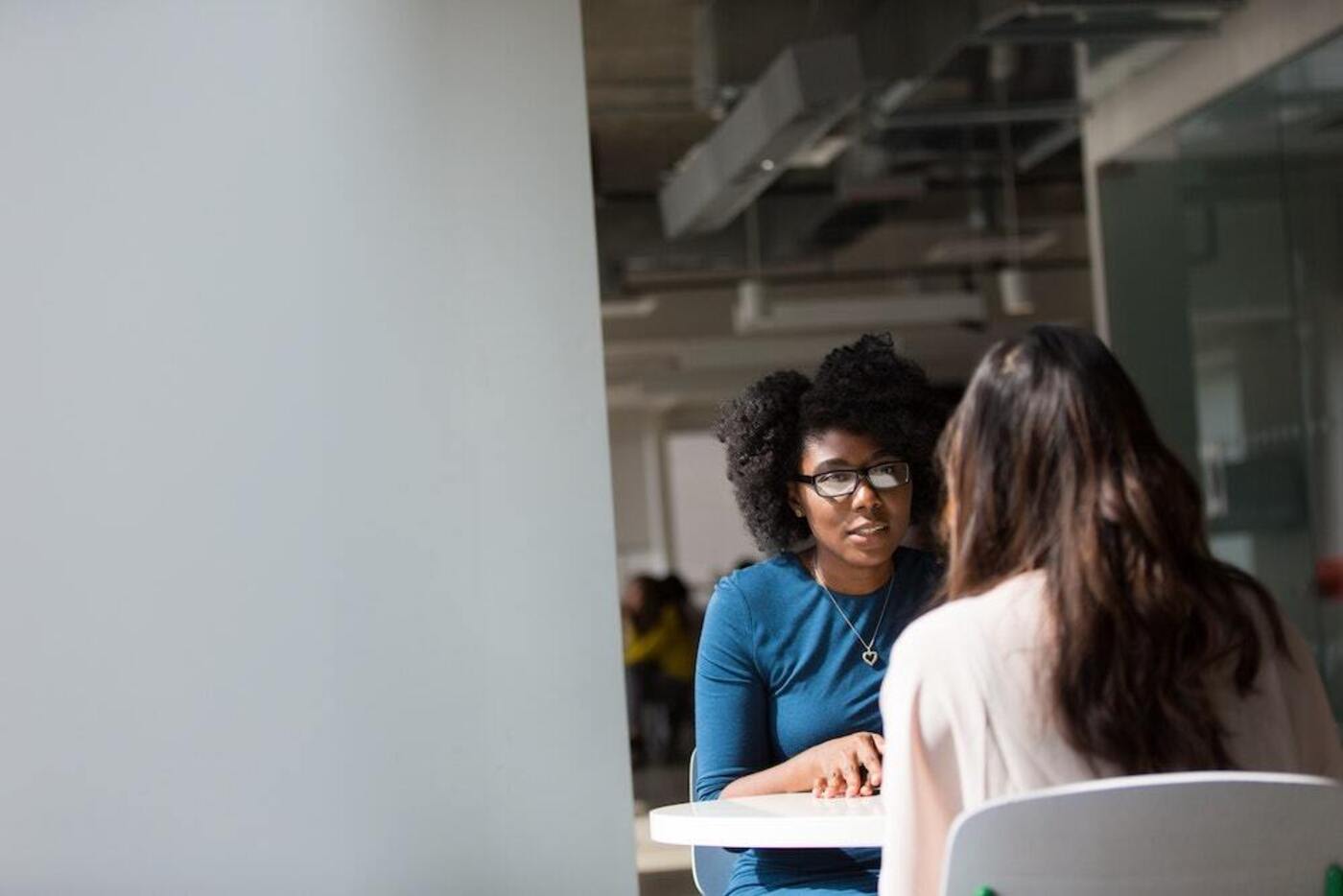 Two women having a conversation