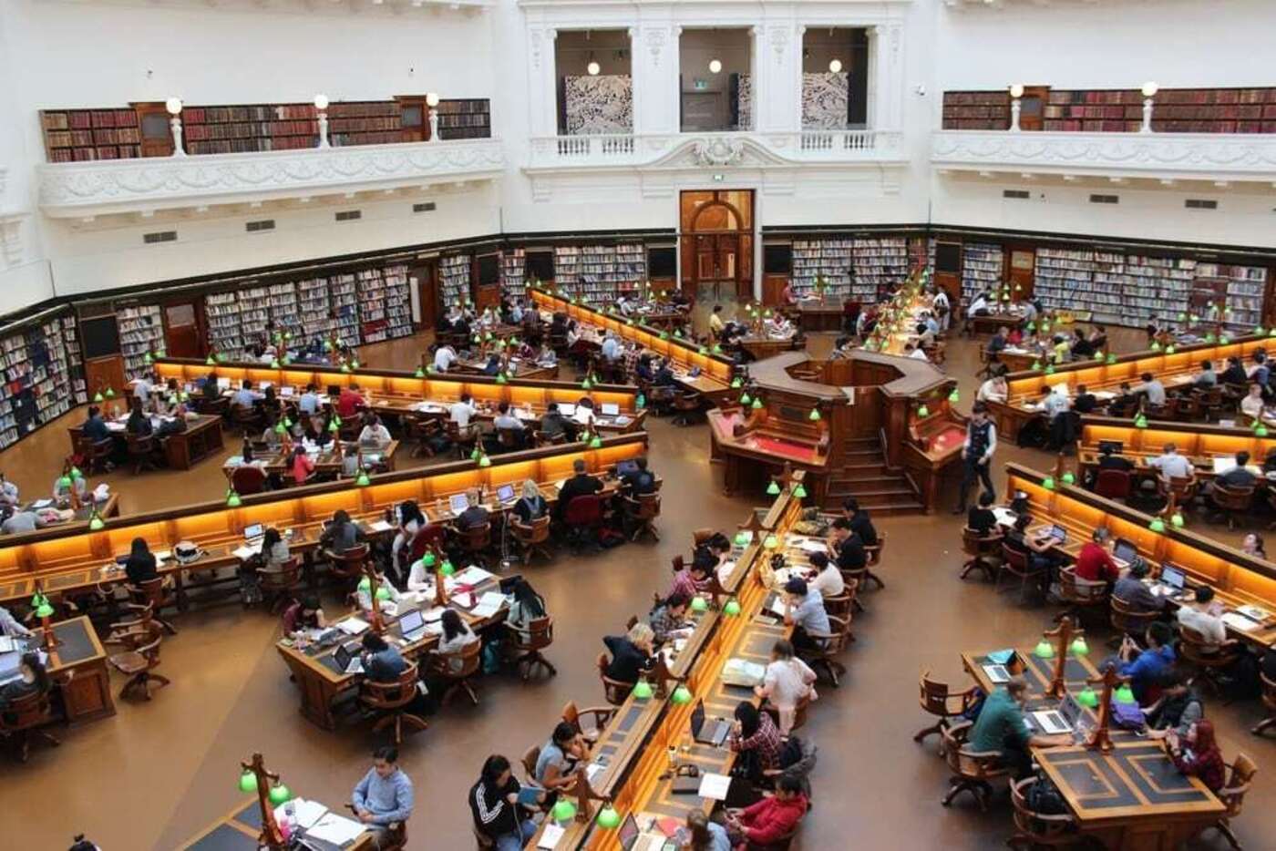 library with people working at desks