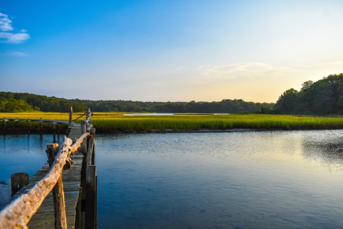 calm water on shelter island in new york