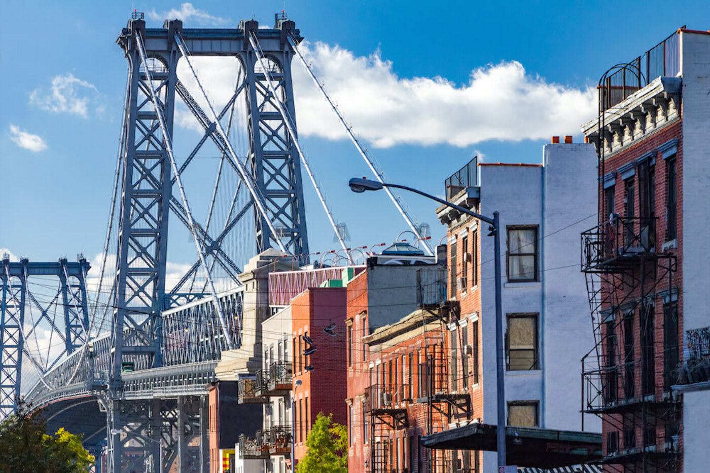View of Brooklyn Bridge in Williamsburg