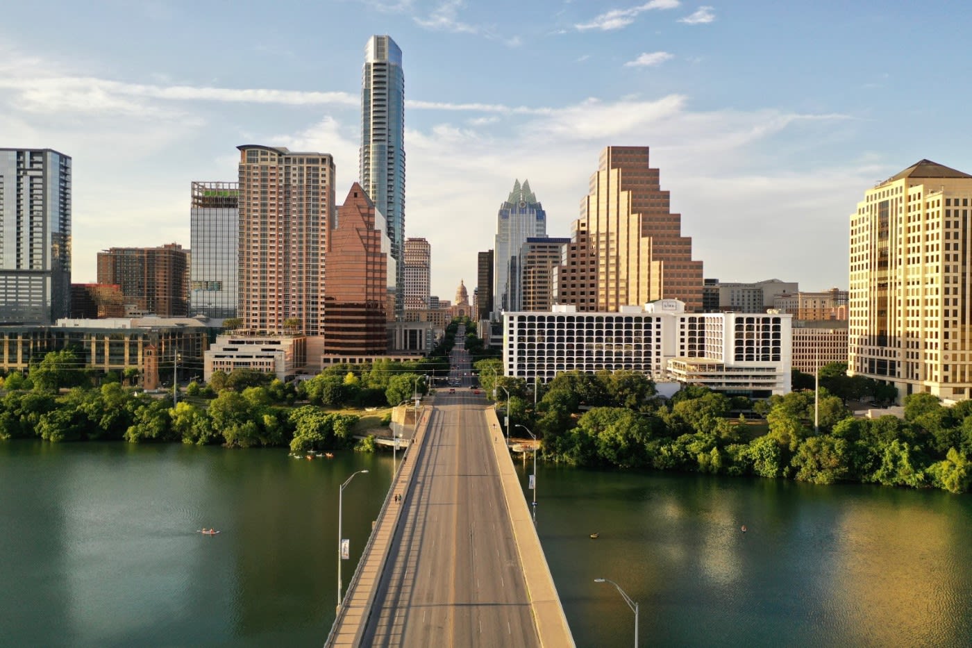 View of Congress Bridge in Austin, TX