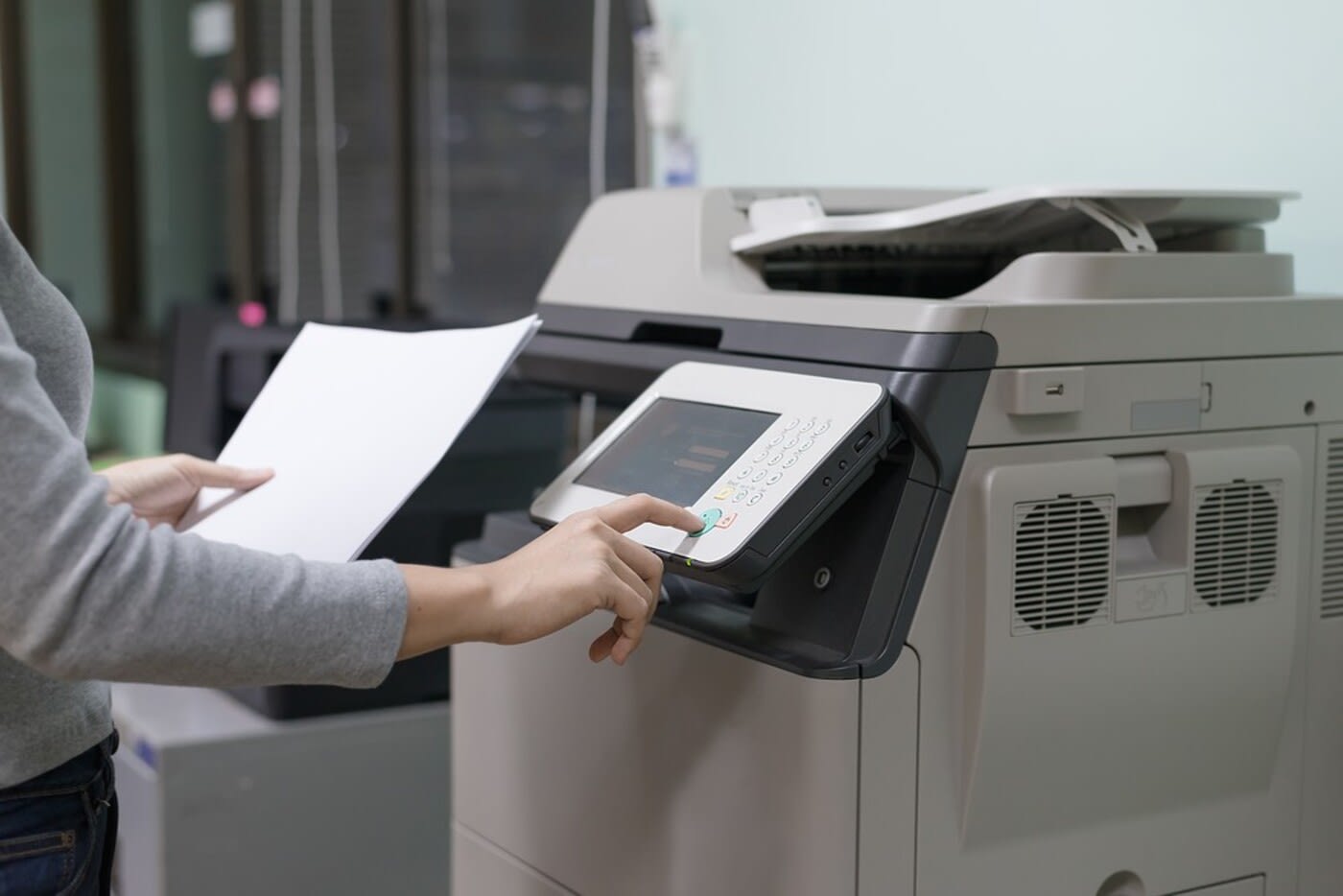 person using the copy machine