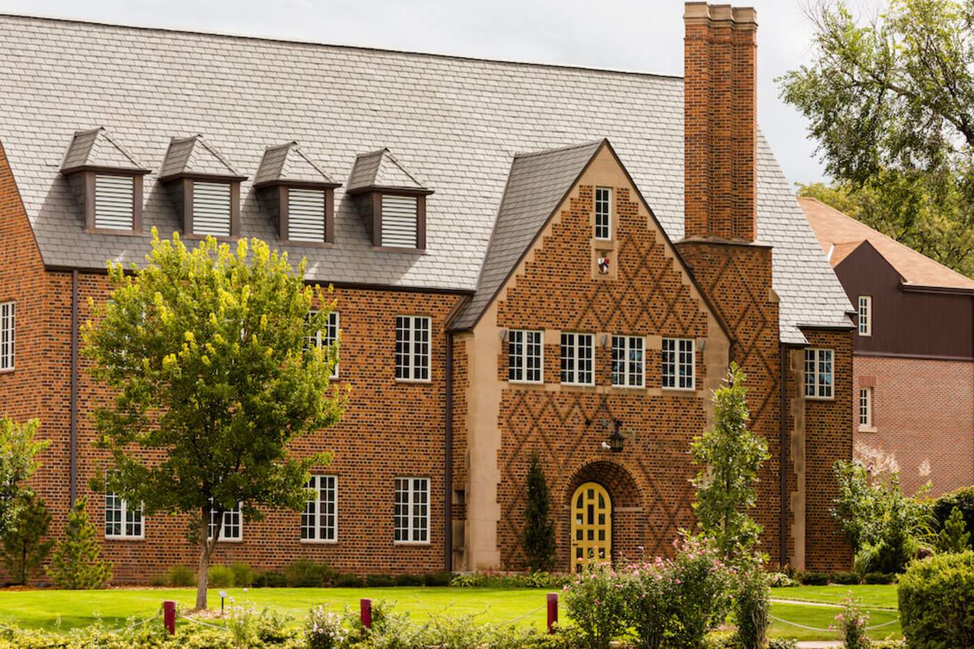 A brick university building in Denver, Colorado.