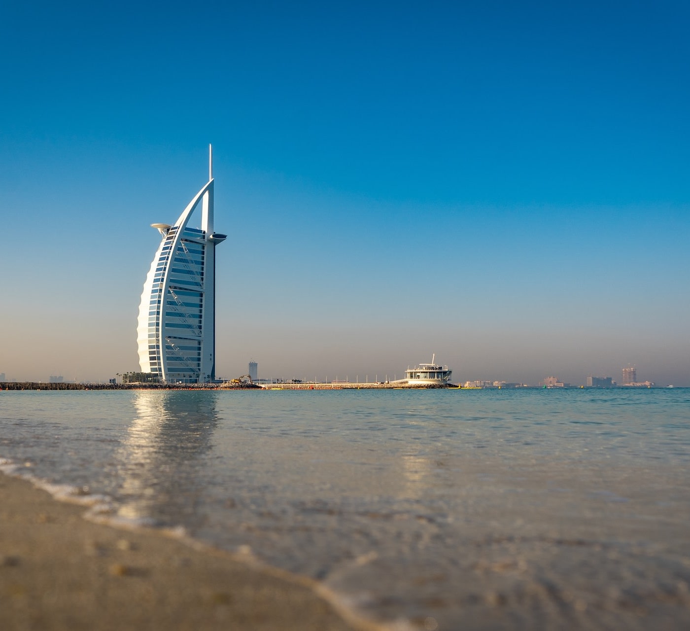Burj Al Arab Jumeirah, Dubai sunny day at the beach