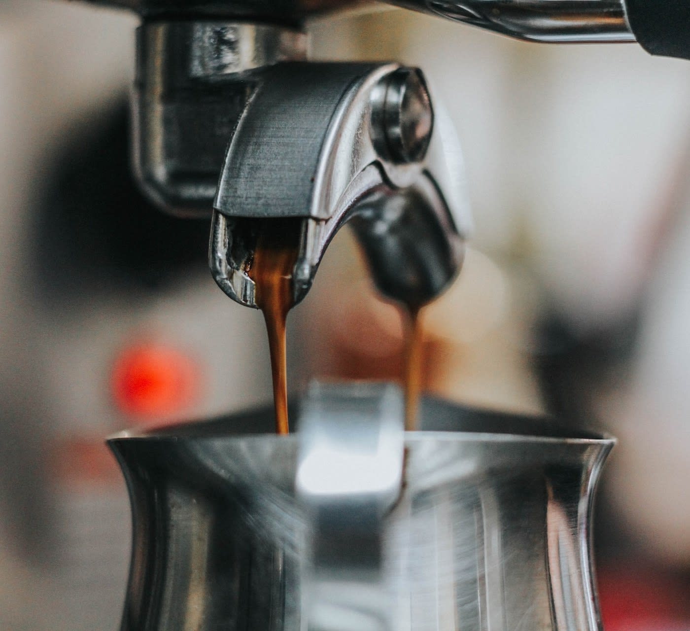 professional espresso machine brewing a shot