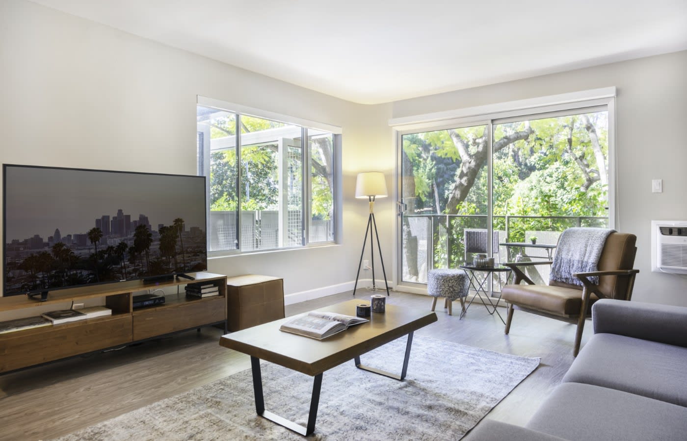 furnished living room in an LA apartment