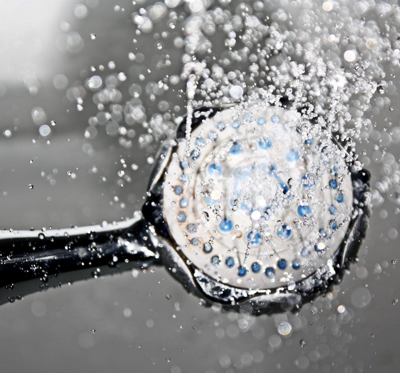 open shower head