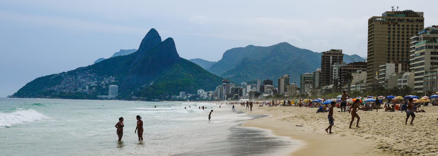 People on beach in Rio de Janeiro